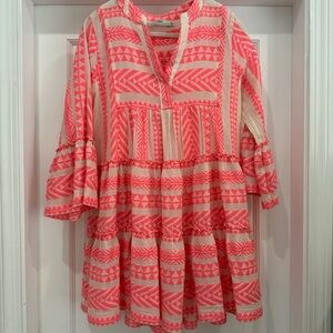 Devotion TWINS Pink and Cream Geometric Dress